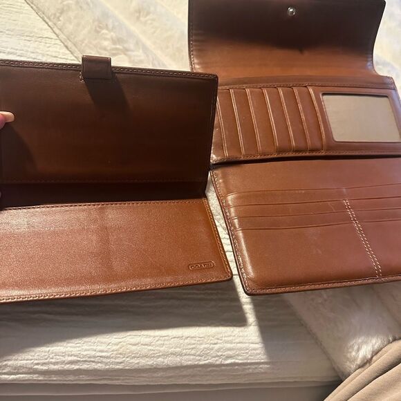 Coach Signature long  Tan and Brown Monogram Wallet - Picture 12 of 17